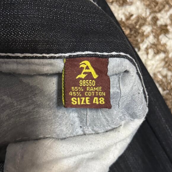 Attitude Gold Baggy Wide Leg Eagle Embroidered Jeans Size 48x33 Y2K - Picture 8 of 10